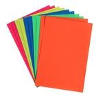 Бумага цветная самоклеящаяся А4, 10 листов, 5 цветов, флуоресцентная, 80 г/м2 - Фото 2