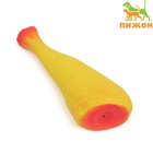 Игрушка пищащая для собак из латекса "Окорок", 15 см, жёлтая/красная - фото 10155155