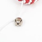 Дразнилка-удочка с шариком на деревянной ручке, бордовая/белая - Фото 2