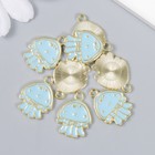 Декор для творчества металл, эмаль "Медуза" 1,6х1,5 см - фото 21942243