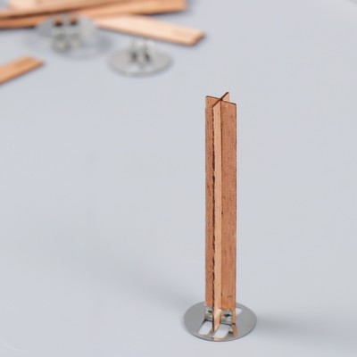 Фитиль с держателем двойной для свечи дерево 1×8 см