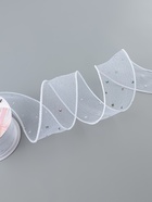 Лента капроновая «Волна», с блёстками, 50 мм, 9±1 м, белая - Фото 3