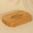 Мыльница деревянная «Soap», круглая, бамбук - фото 7502482