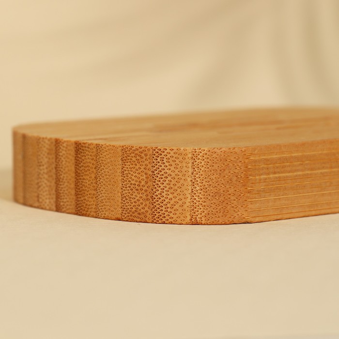 Мыльница деревянная «Soap», круглая, бамбук - фото 1885528972