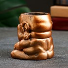 Фигурное кашпо "Будда" бронза, 8х8х7см - Фото 3