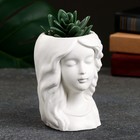 Декоративное кашпо для цветов «Милая девушка», 100 мл, 11×7×6 см, гипс, белое - Фото 1