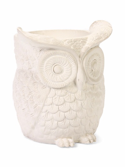 Декоративное кашпо для цветов «Совушка», 250 мл, 11×10×10 см, гипс, белое