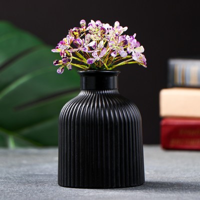 Ваза «Кувшинчик в полоску», 9.5×7 см, гипс, чёрная