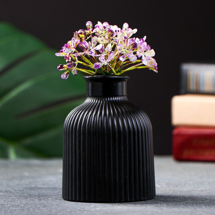 Ваза «Кувшинчик в полоску», 9.5×7 см, гипс, чёрная - Фото 1