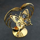 Сувенир "Сердце с бабочкой", с кристаллами - Фото 2