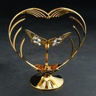 Сувенир "Сердце с бабочкой", с кристаллами - Фото 3