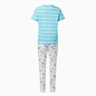 Комплект женский (футболка/брюки), цвет голубой/светло-серый, размер 46 - фото 33486479