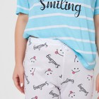 Комплект женский (футболка/брюки), цвет голубой/светло-серый, размер 52 - фото 33486491