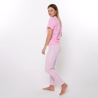 Комплект женский (футболка/брюки), цвет розовый, размер 52 - фото 46440542
