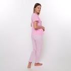 Комплект женский (футболка/брюки), цвет розовый, размер 52 - фото 46440543