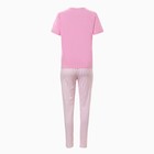 Комплект женский (футболка/брюки), цвет розовый, размер 52 - фото 46440547