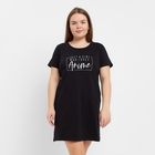 Ночная сорочка женская, цвет чёрный/принт, размер 54 - фото 1852313
