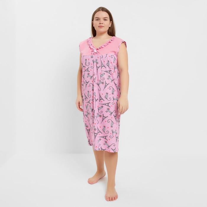 Ночная сорочка женская, цвет розовый, размер 46 - Фото 1