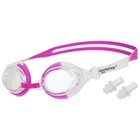 Очки для плавания детские ONLYTOP, беруши, цвет белый/розовый - фото 10156222
