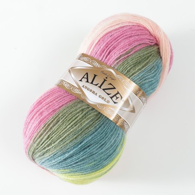 Пряжа для вязания спицами, крючком ALIZE, Angora Gold Batik, 20% шерсть, 80% акрил, 550 м/100 г, (6792)