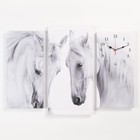 Часы-картина настенные, модульные "Лошади", бесшумные, 60 х 80 см, триптих - Фото 1