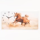 Часы-картина настенные, серия: Животные, "Лошади", 40 х 76 см - фото 4179180