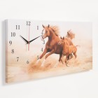 Часы-картина настенные, серия: Животные, "Лошади", 40 х 76 см - фото 9766467
