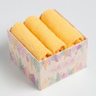 Набор декоративных махровых салфеток Этель "Sunshine" жёлтый, 30х30см-3шт, 340гр/м2, 100% хлопок - Фото 5