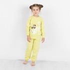 Пижама: лонгслив и брюки для девочек Basic, рост 98-104 см, цвет лайм - фото 296630120