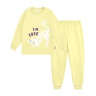 Пижама: лонгслив и брюки для девочек Basic, рост 98-104 см, цвет лайм - Фото 2