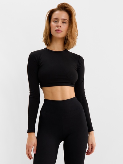 Лонгслив женский MINAKU: Casual Collection, чёрный, размер 42