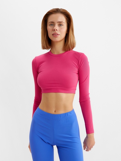 Лонгслив женский MINAKU: Casual Collection, цвет фуксия, размер 46