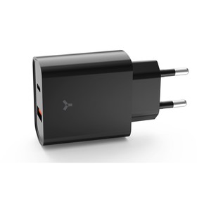 Сетевое зарядное устройство Accesstyle Crystal 20WT, USB/USB -C, 3А, быстрая зарядка, черное