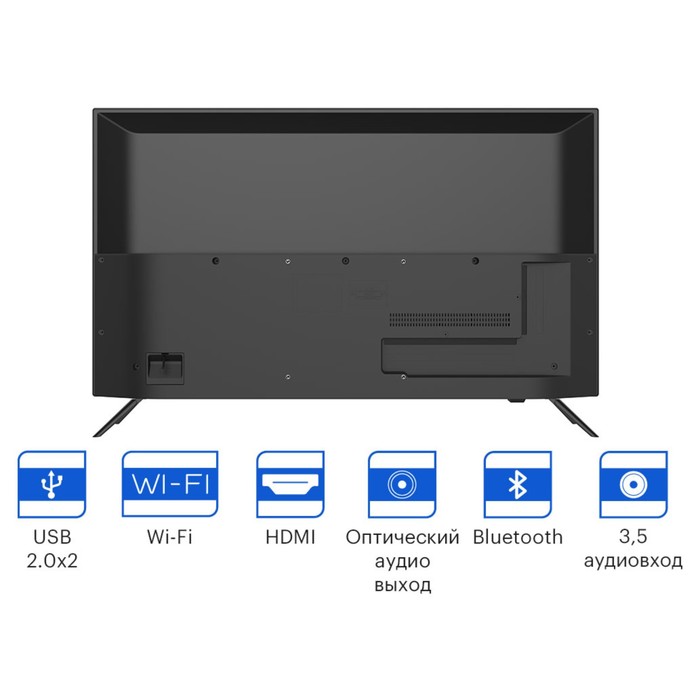 Телевизор Kivi 40F740NB, 40", 1920х1080, DVB-T2/C/S2, HDMI 3, USB 2, SmartTV, чёрный - фото 51478923