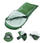 Спальный мешок туристический, 220 х 75 см, до -20 градусов, 600 г/м2 темный весенне-зеленый - фото 6771217