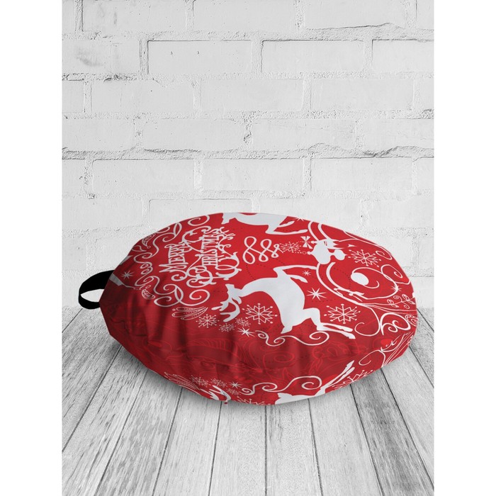 Декоративная круглая подушка-сидушка на пол, размер 52х52 см - Фото 1