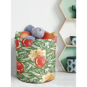 Текстильный мешок «Акварельные шары на елке», для хранения вещей и игрушек, размер 30х30 см, 18.9 л