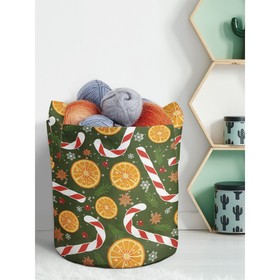 Текстильный мешок «Апельсины и карамельные трости», для хранения вещей и игрушек, размер 30х30 см, 18.9 л