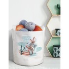 Текстильный мешок «Зайка с подарком», для хранения вещей и игрушек, размер 30х30 см, 18.9 л - фото 294387191
