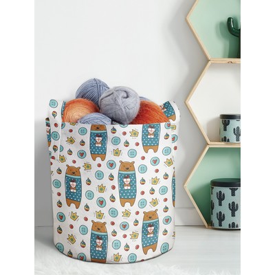 Текстильный мешок «Мишка с подарком», для хранения вещей и игрушек, размер 30х30 см, 18.9 л