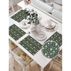 Комплект салфеток для сервировки стола «Рождественские свечи», прямоугольные, размер 32х46 см, 4 шт - фото 294387555