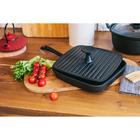 Сковорода гриль чугунная Доляна «Квадрат», 23×23 см, со сливом и ручкой, цвет чёрный - Фото 8