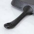 Сковорода гриль чугунная Доляна «Квадрат», 23×23 см, со сливом и ручкой, цвет чёрный - Фото 5