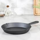 Сковорода «Вилфред», d=25 см, 2 слива, чугунная ручка, цвет чёрный - Фото 2