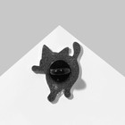 Значок «Кот» охотник, хитрый, цвет чёрный в серебре - Фото 3