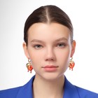 Серьги ассорти «Таяние» сердце, цвет красный в золоте - Фото 5