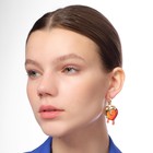 Серьги ассорти «Таяние» сердце, цвет красный в золоте - Фото 4