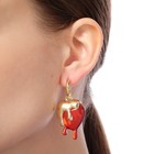Серьги ассорти «Таяние» сердце, цвет красный в золоте - Фото 3