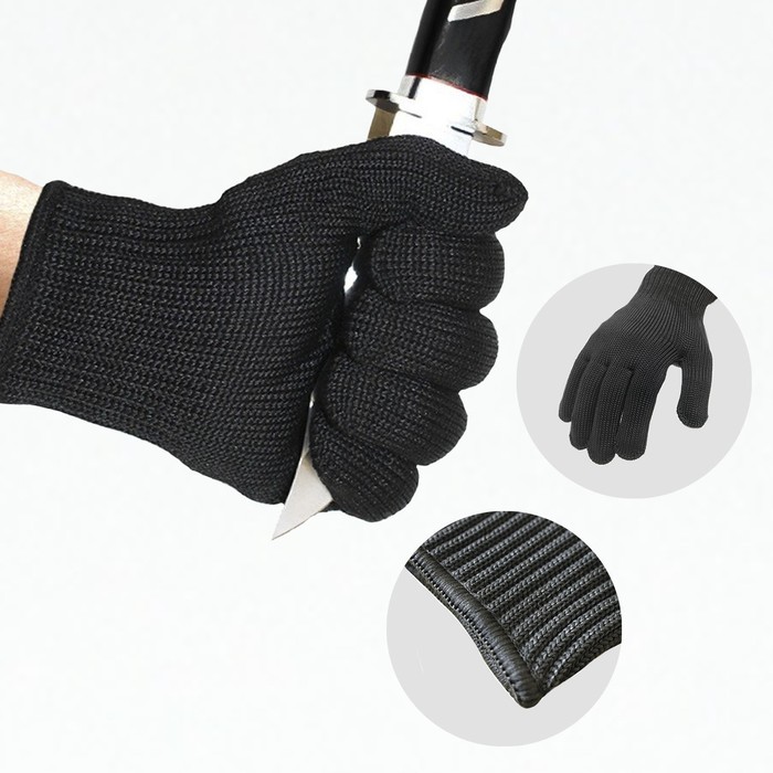 Перчатки защитные черные, M - Фото 1