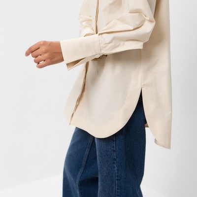 Рубашка женская с рукавами фонариками MINAKU: Casual Collection, размер 42, цвет молочный